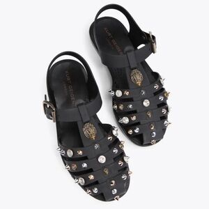 KURT GEIGER LONDON Womens Black Madelyn Round Toe Gladiator